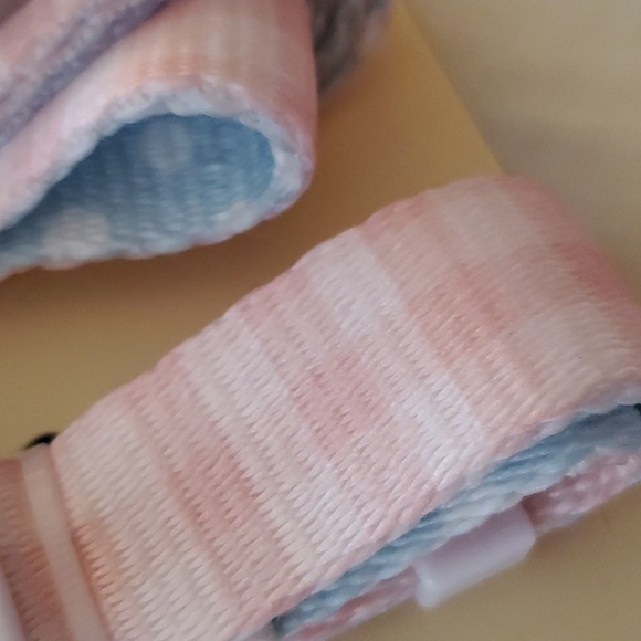 Two Side Blue Dot Pink Plaid Leash Combo - Picture 6 of 8